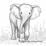 Detailed Asian Elephant Coloring Pages for Adults 2