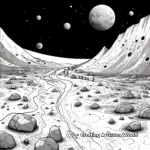 Detailed Asteroid Belt Coloring Pages for Adults 3