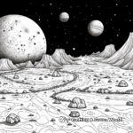 Detailed Asteroid Belt Coloring Pages for Adults 4