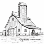Detailed Barn and Silo Coloring Pages 1