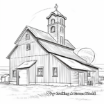 Detailed Barn and Silo Coloring Pages 2