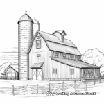 Detailed Barn and Silo Coloring Pages 4