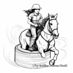 Detailed Barrel Racer Horse and Rider Coloring Pages 2