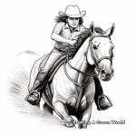 Detailed Barrel Racer Horse and Rider Coloring Pages 3