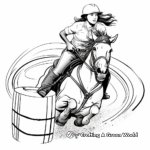 Detailed Barrel Racer Horse and Rider Coloring Pages 4