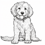 Detailed Bernedoodle Portrait Coloring Pages for Adults 3