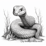 Detailed Black Mamba Snake Coloring Pages 1