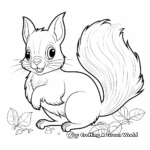 Detailed Black Squirrel Coloring Pages for Adults 1
