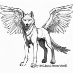 Detailed Black Wolf with Wings Coloring Pages for Adults 2