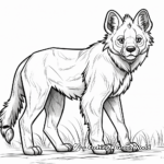 Detailed Brown Hyena Coloring Pages for Adults 3