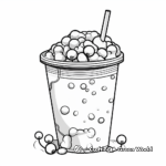 Detailed Bubble Tea with Pearls Coloring Pages for Adults 1