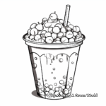Detailed Bubble Tea with Pearls Coloring Pages for Adults 2