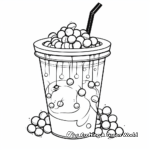 Detailed Bubble Tea with Pearls Coloring Pages for Adults 3