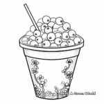Detailed Bubble Tea with Pearls Coloring Pages for Adults 4