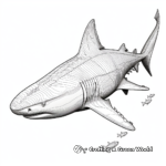 Detailed Bull Shark Anatomy Coloring Pages 1