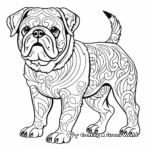 Detailed Bulldog Coloring Pages for Adults 3