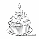 Detailed Candle on Cake Birthday Coloring Sheets 2