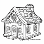 Detailed Candy-Decorated Gingerbread House Coloring Pages 2