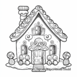 Detailed Candy-Decorated Gingerbread House Coloring Pages 3