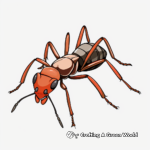 Detailed Carpenter Ant Coloring Pages for Adults 3