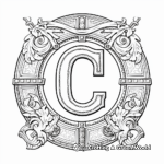 Detailed Celtic Letter C Coloring Pages for Adults 2