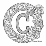 Detailed Celtic Letter C Coloring Pages for Adults 4