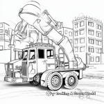Detailed Cement Mixer Coloring Pages for Adults 2