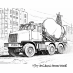 Detailed Cement Mixer Coloring Pages for Adults 3