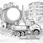 Detailed Cement Mixer Coloring Pages for Adults 4