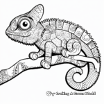 Detailed Chameleon Zentangle Coloring Pages for Adults 2