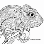 Detailed Chameleon Zentangle Coloring Pages for Adults 3