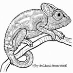 Detailed Chameleon Zentangle Coloring Pages for Adults 4