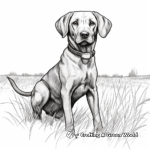 Detailed Chocolate Lab Hunting Dog Coloring Pages for Adults 3