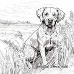 Detailed Chocolate Lab Hunting Dog Coloring Pages for Adults 4