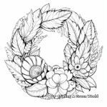 Detailed Christmas Wreath Coloring Pages for Adults 4