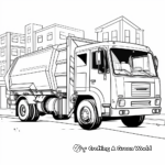 Detailed City Recycling Truck Coloring Pages for Adults 1