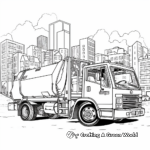 Detailed City Recycling Truck Coloring Pages for Adults 2