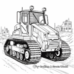 Detailed Construction Equipment: Track Loader Coloring Page 1