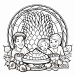 Detailed Cornucopia Thanksgiving Sign Coloring Pages for Adults 1