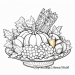 Detailed Cornucopia Thanksgiving Sign Coloring Pages for Adults 2