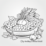 Detailed Cornucopia Thanksgiving Sign Coloring Pages for Adults 3