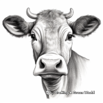 Detailed Cow Face Coloring Pages for Adults 1