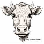 Detailed Cow Face Coloring Pages for Adults 2