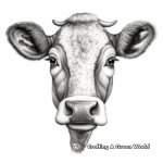 Detailed Cow Face Coloring Pages for Adults 3