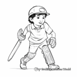 Detailed Cricket Gear Coloring Pages for Adults 3