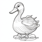 Detailed Decoy Duck Coloring Pages for Adults 2