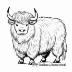 Detailed Domestic Yak Coloring Page for Adults 1