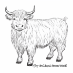 Detailed Domestic Yak Coloring Page for Adults 2