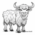 Detailed Domestic Yak Coloring Page for Adults 4