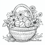 Detailed Easter Basket Coloring Pages for Adults 1